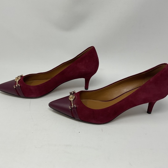 Coach Lauri Two Tone Red Burgandy Heels - Picture 3 of 9